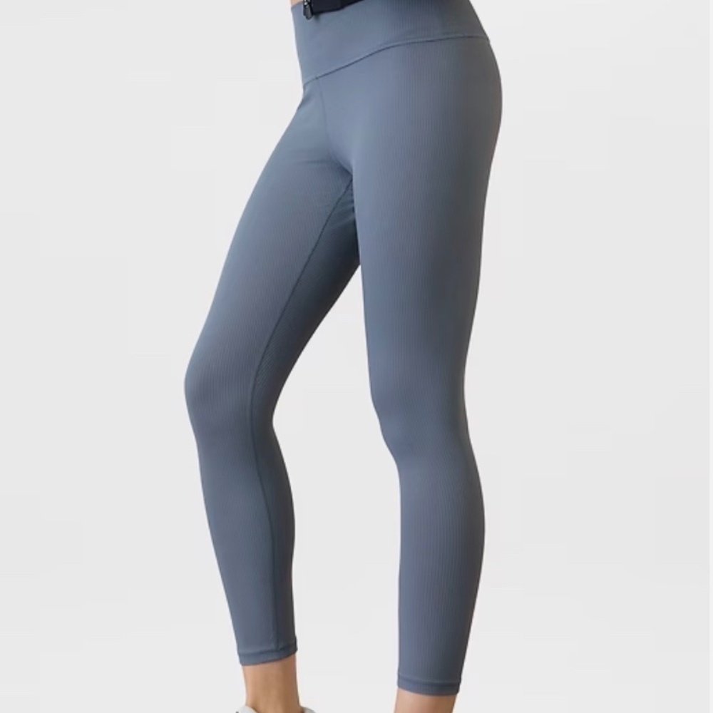 Athleta Transcend Rib High Rise 7/8 Legging XL| NWT| Shadow Blue | Workout/yoga